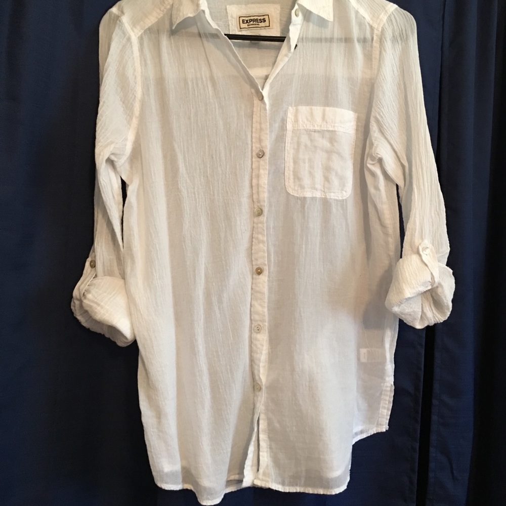 White Express boyfriend button up